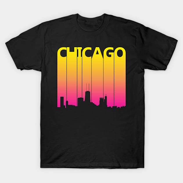 Retro 1980s Chicago Skyline T-Shirt by GWENT